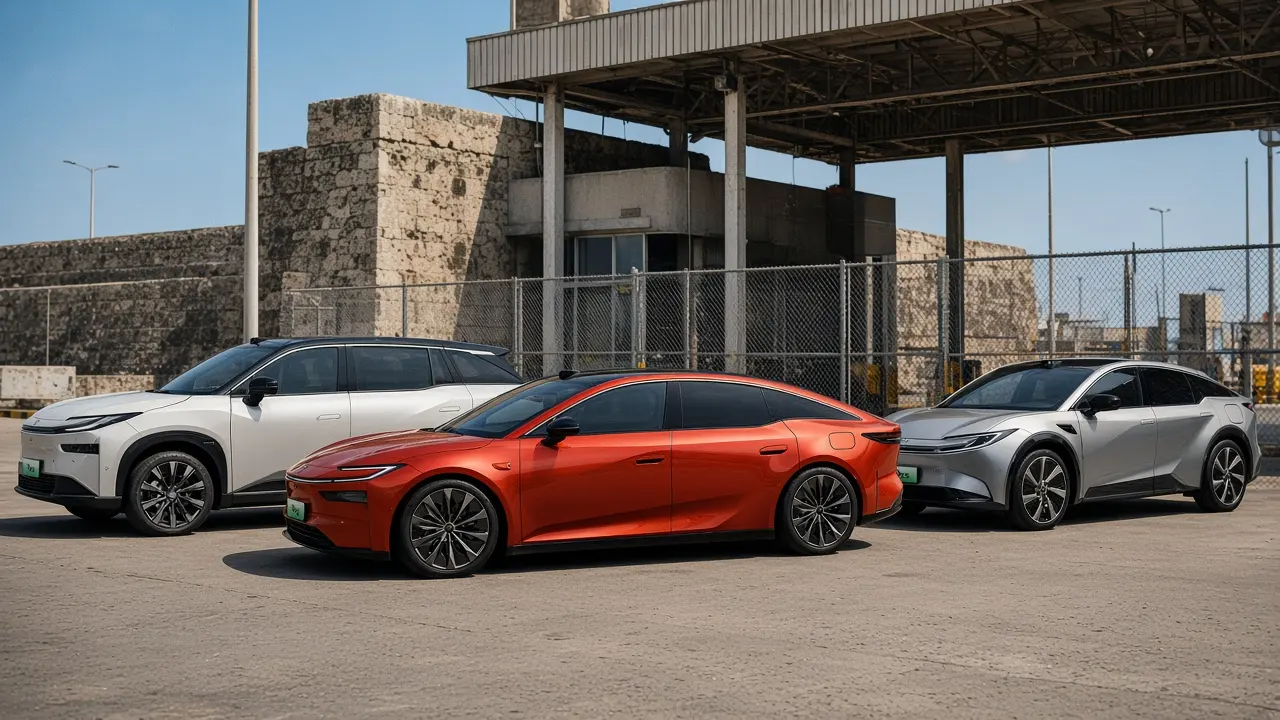 GAC Toyota Bozhi 7 sedan, Bozhi 3X and FAW Toyota bZ5 at the Cartagena customs gate